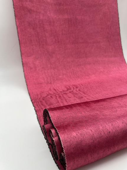 Pink Silk Fabric, Moire Silk Fabric, Silk By The Yard. Watermark Pattern.
