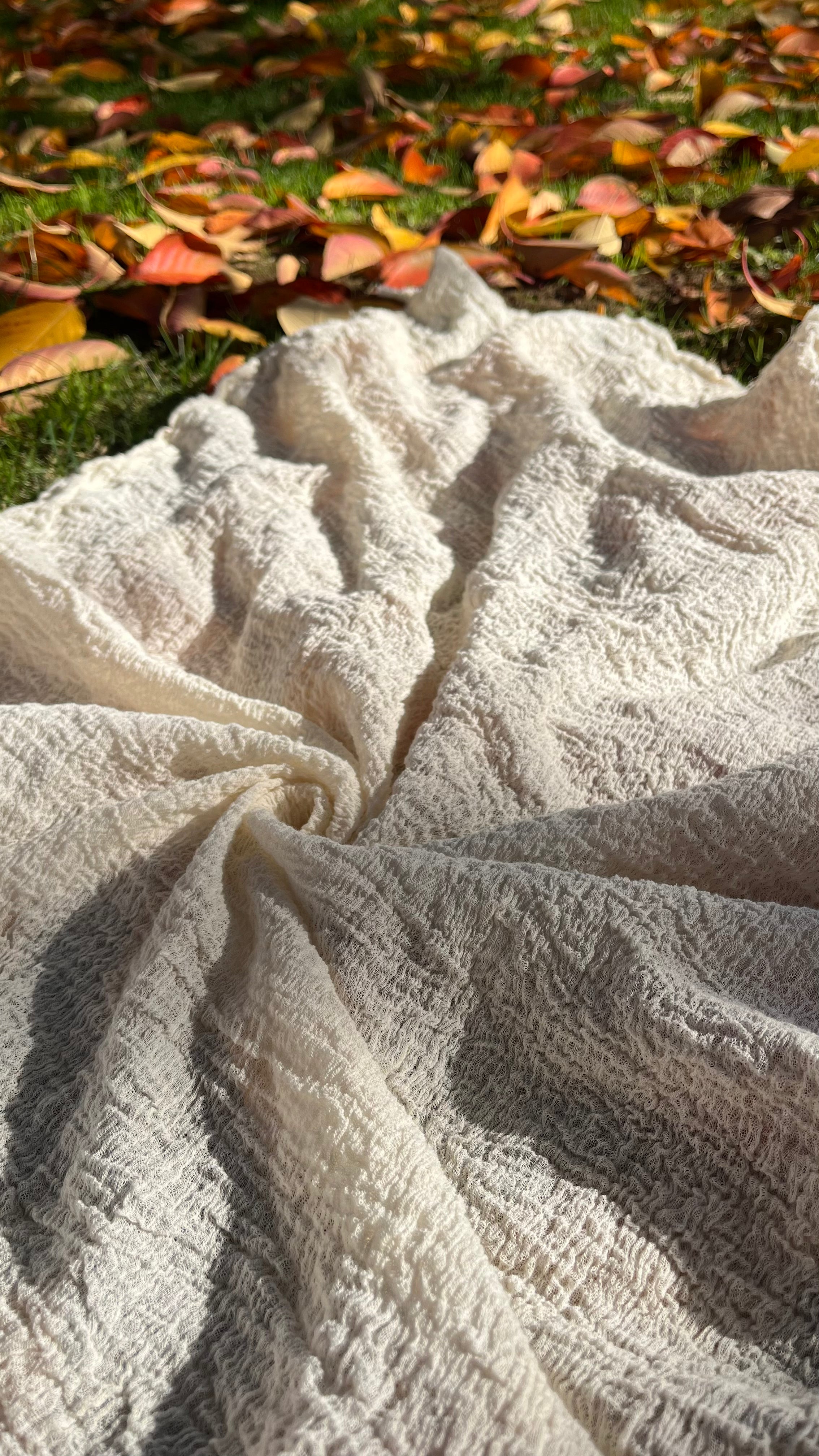 Stretchy Crinkle Cotton Fabric, Textured Surface.