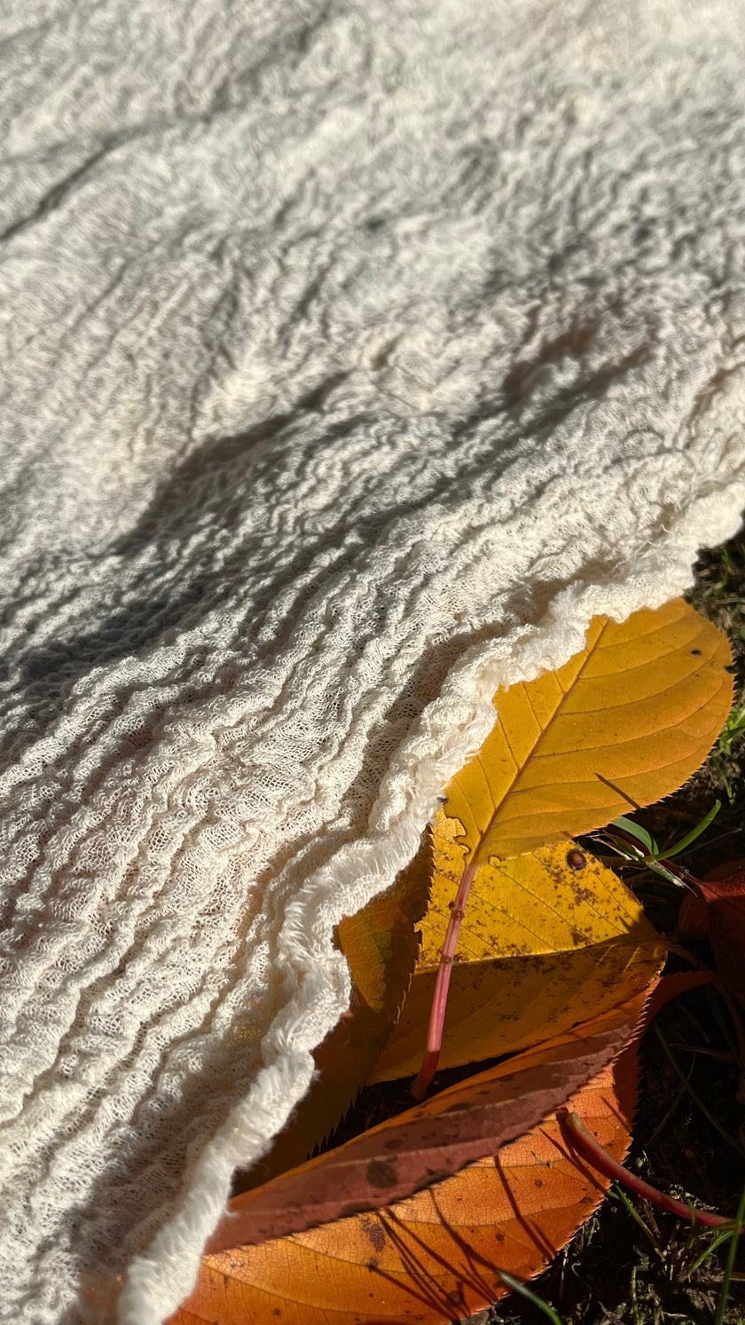 Stretchy Crinkle Cotton Fabric, Textured Surface.