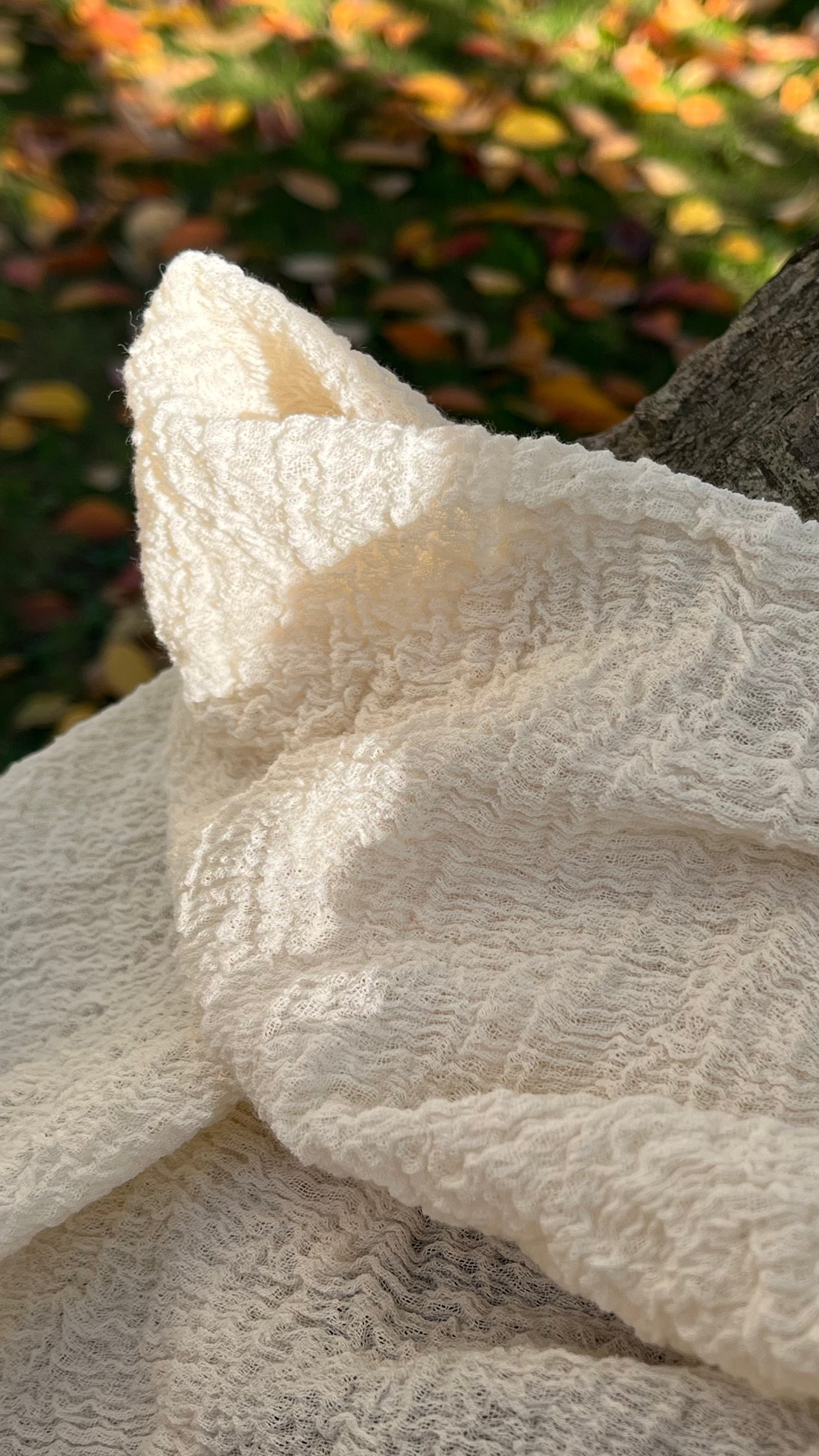 Stretchy Crinkle Cotton Fabric, Textured Surface.