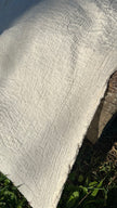 Neutral Stretchy Crinkle Cotton Fabric, Textured Surface,Off White Ivory Cotton Fabric, Light Weight.