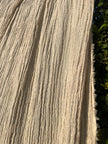 Neutral Stretchy Crinkle Linen Fabric, Textured Surface.