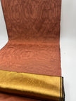 Copper Colour Silk Fabric, Moire Silk Fabric, Silk By The Yard. Watermark Pattern.