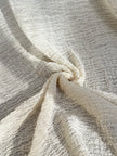 Stretchy Crinkle Cotton Fabric, Textured Surface, Black & Natural White & Butter Yellow