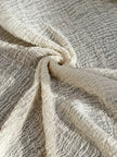 Stretchy Crinkle Cotton Fabric, Textured Surface, Black & Natural White & Butter Yellow