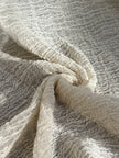 Stretchy Crinkle Cotton Fabric, Textured Surface, Black & Natural White & Butter Yellow