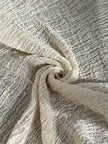 Stretchy Crinkle Cotton Fabric, Textured Surface, Black & Natural White & Butter Yellow