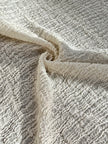 Stretchy Crinkle Cotton Fabric, Textured Surface, Black & Natural White & Butter Yellow