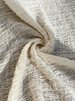 Stretchy Crinkle Cotton Fabric, Textured Surface, Black & Natural White & Butter Yellow