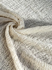 Stretchy Crinkle Cotton Fabric, Textured Surface, Black & Natural White & Butter Yellow