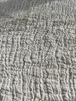 Stretchy Crinkle Cotton Fabric, Textured Surface, Black & Natural White & Butter Yellow