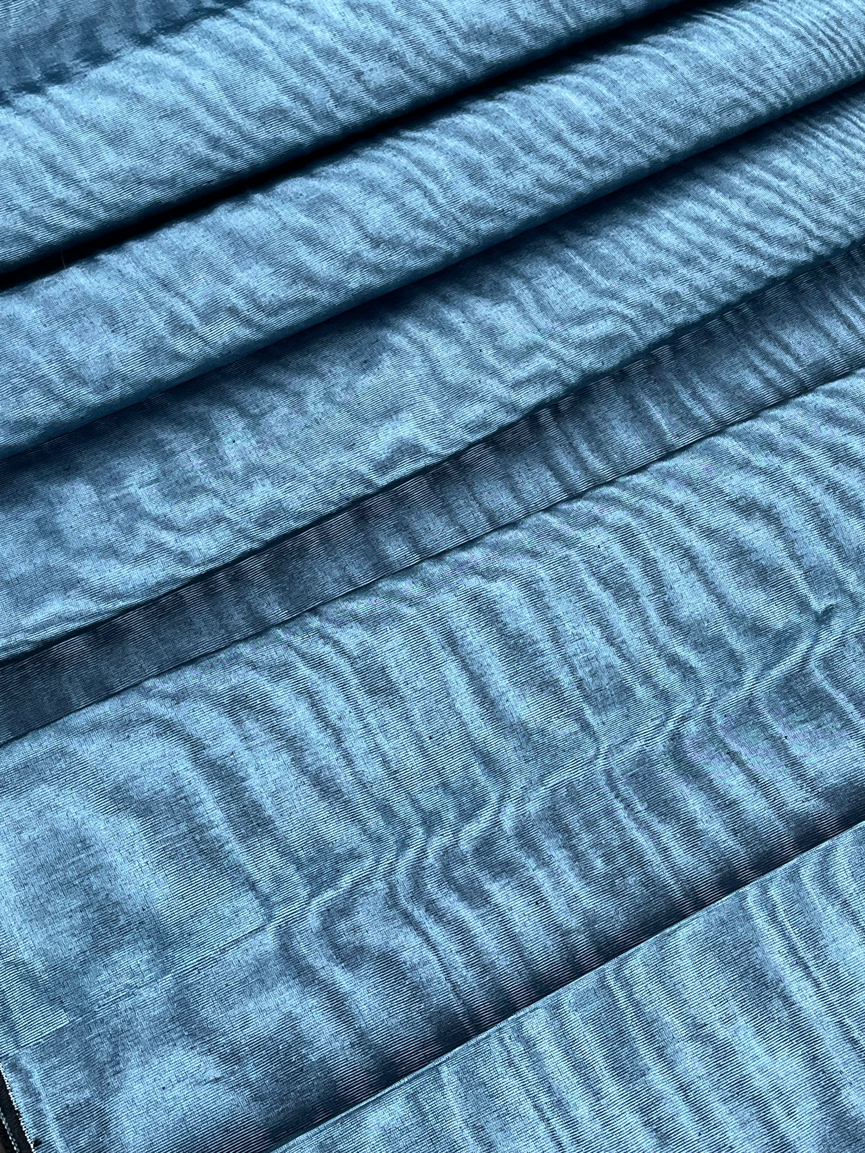 Blue Silk Home Textile Interior Fabrics Watermark Patterns.