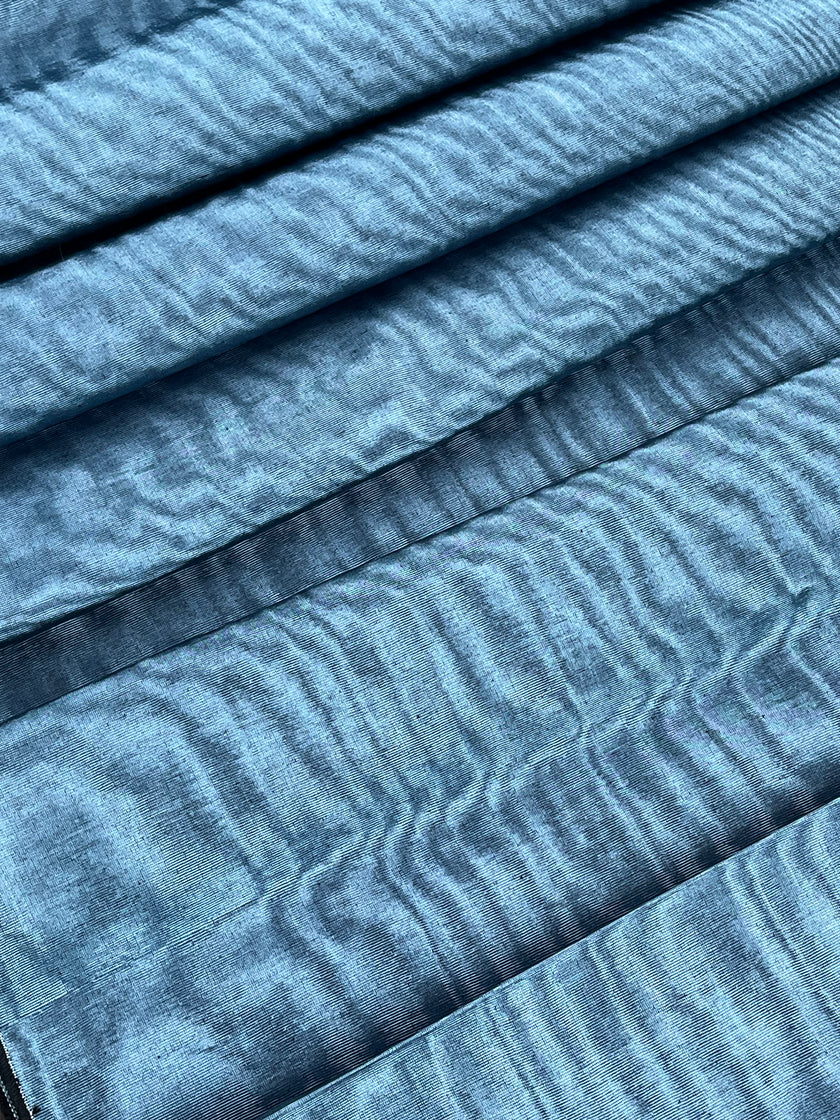 Blue Silk Home Textile Interior Fabrics Watermark Patterns.