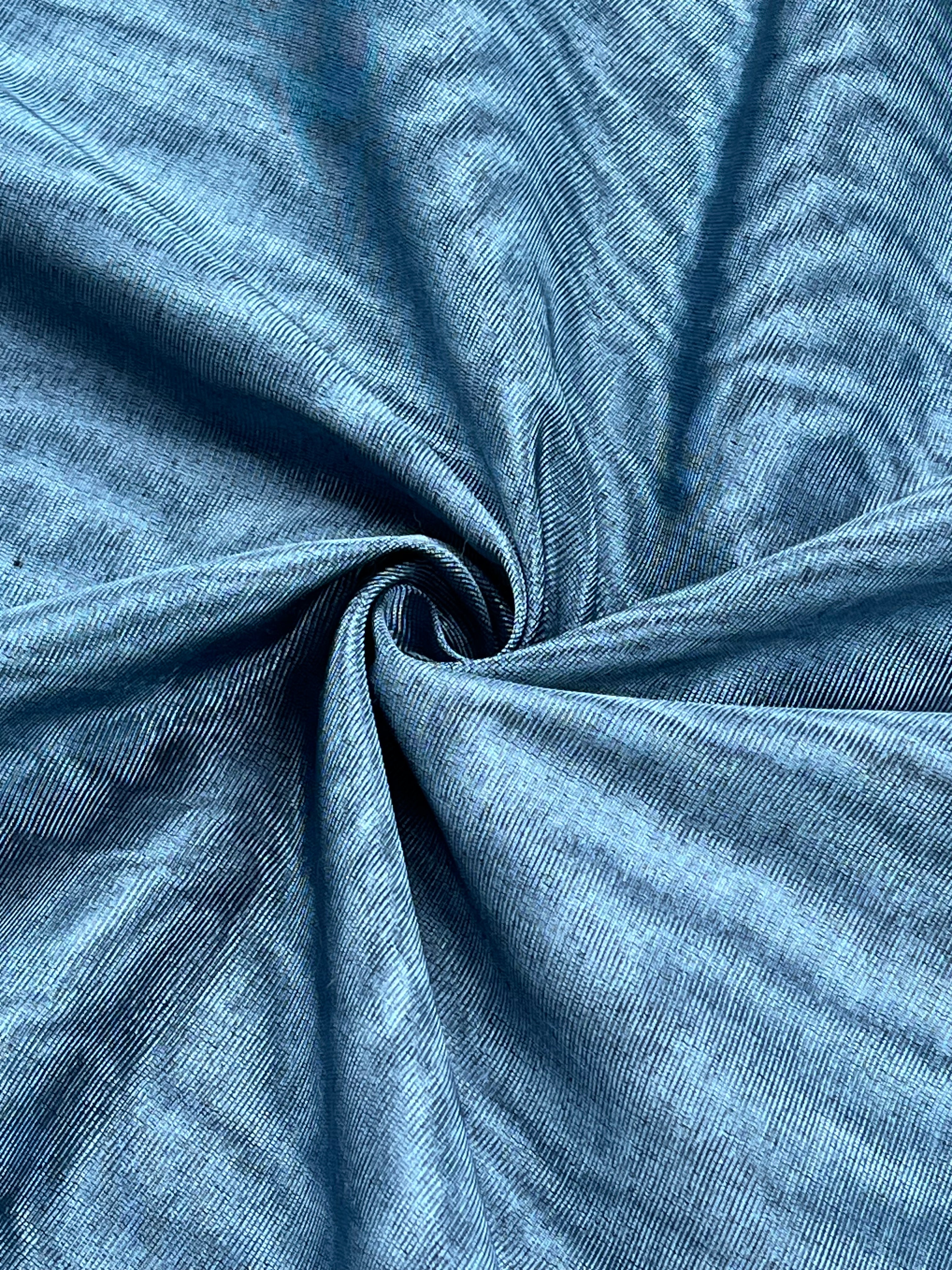 Blue Silk Home Textile Interior Fabrics Watermark Patterns.