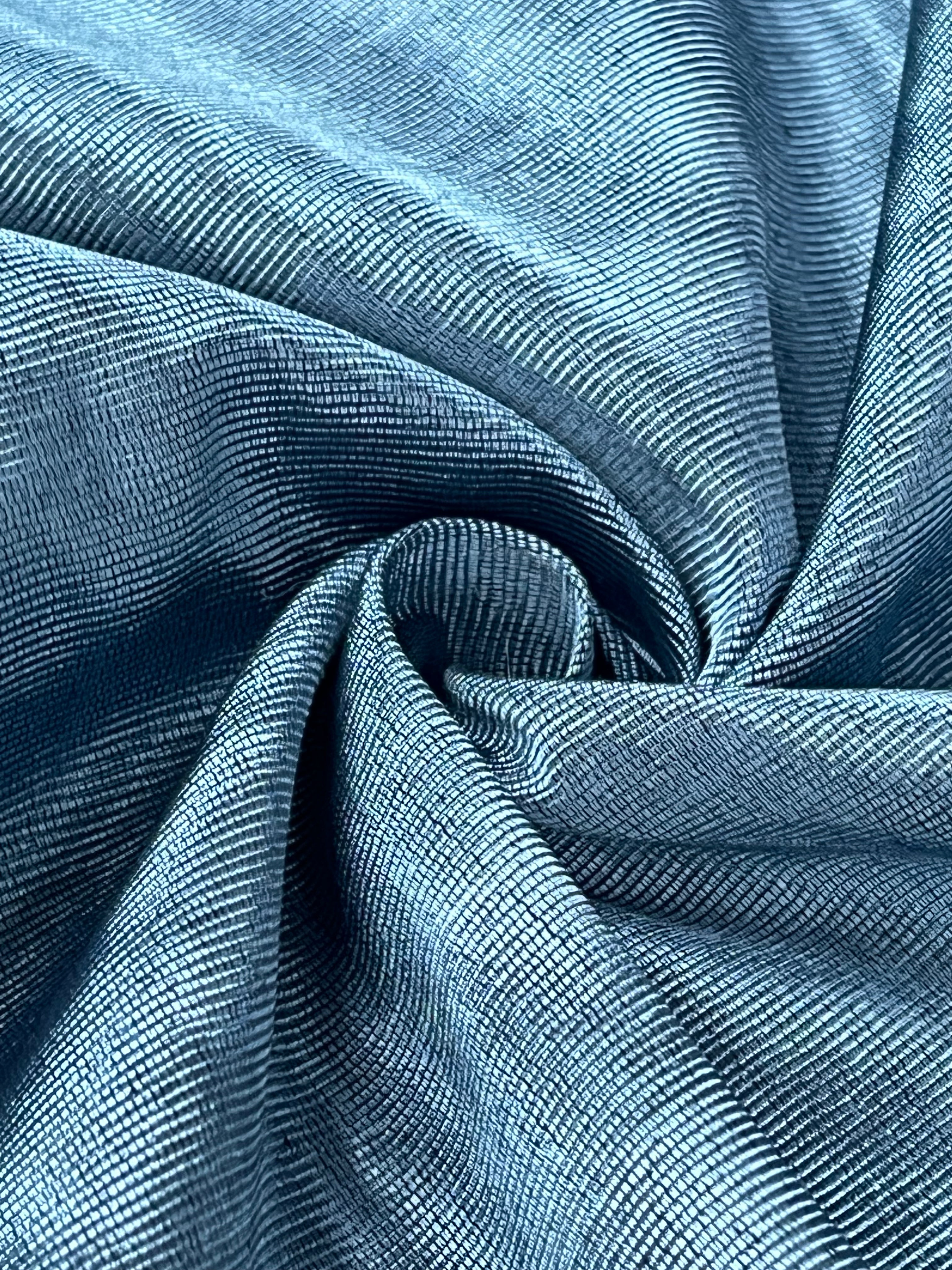 Blue Silk Home Textile Interior Fabrics Watermark Patterns.