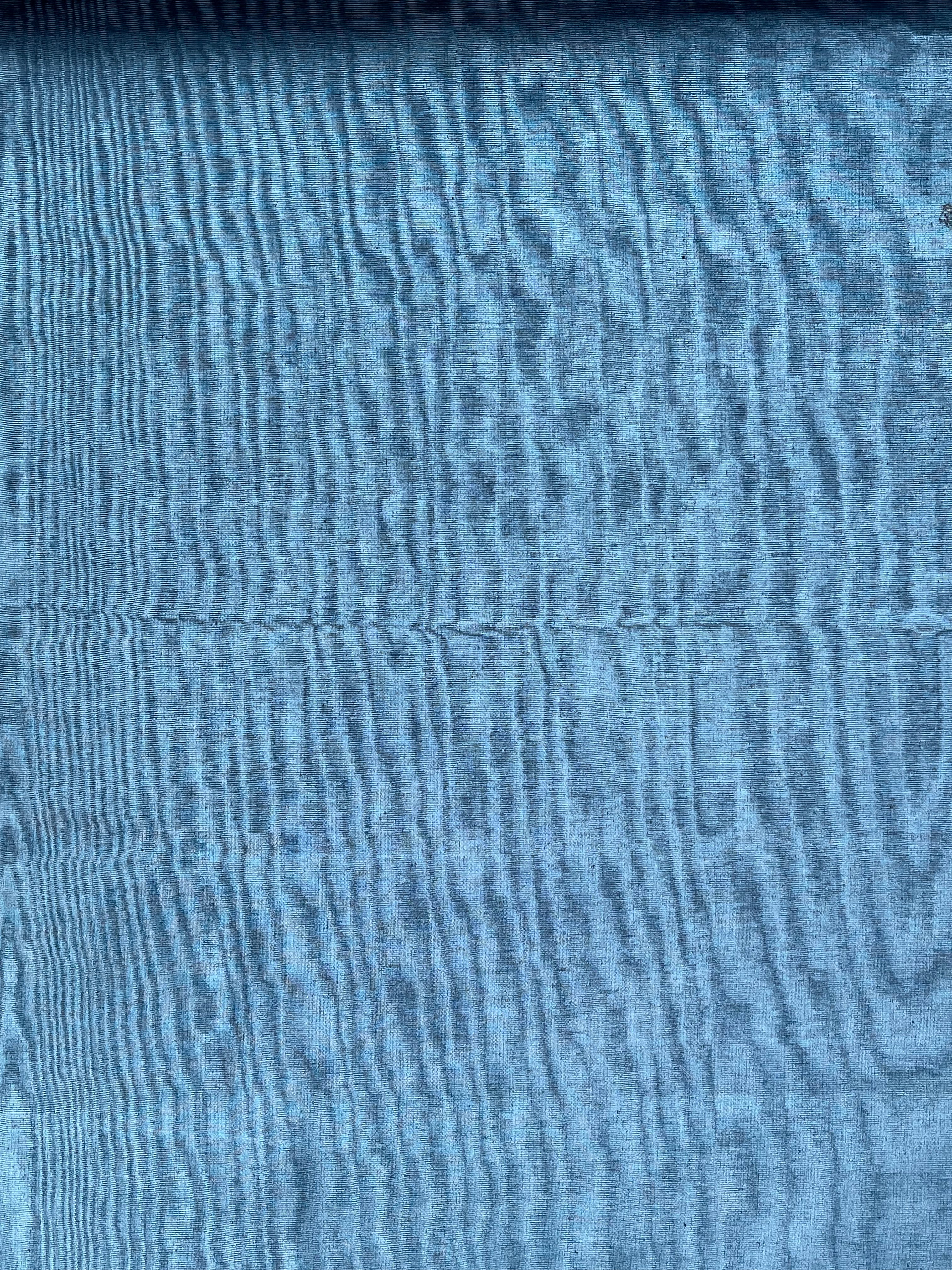 Blue Silk Home Textile Interior Fabrics Watermark Patterns.