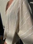 SILVER STRIPES ON LINEN