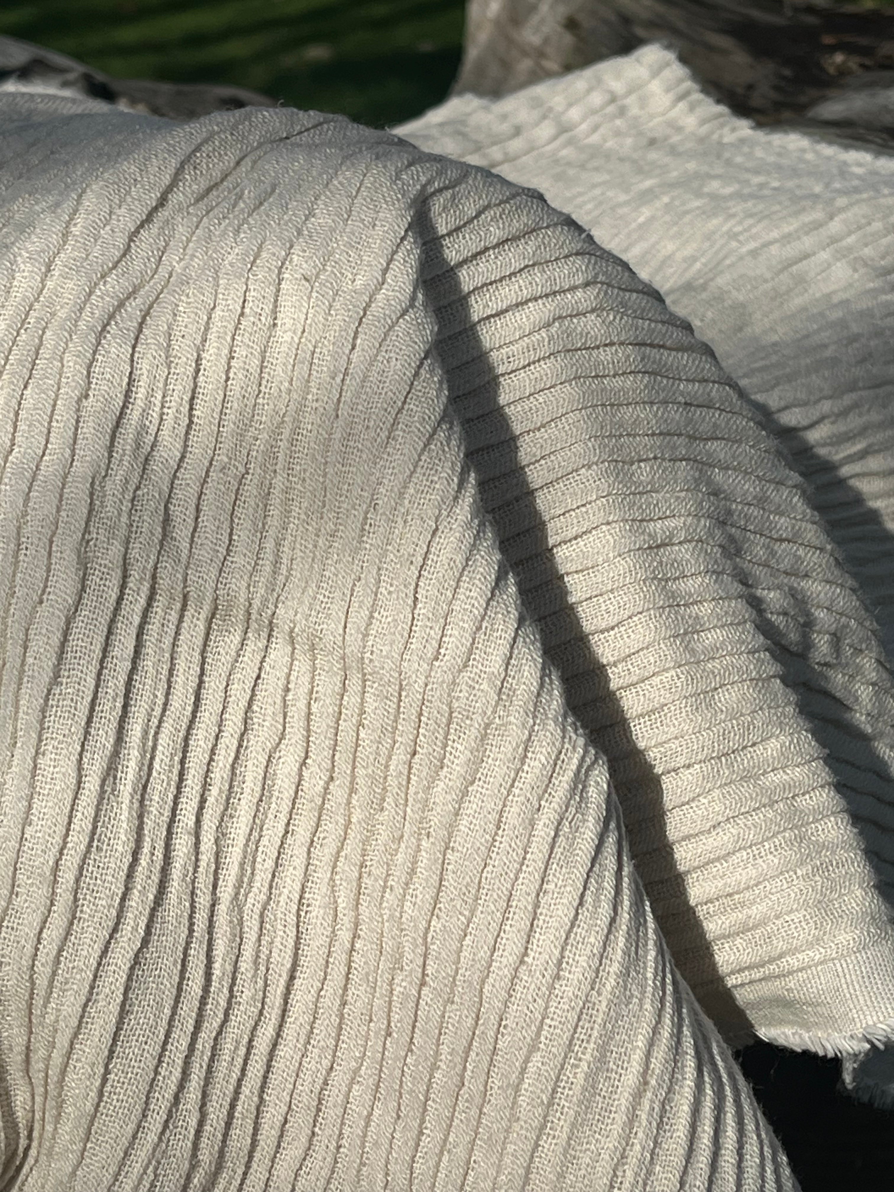 Thick Double-Face Ribbed Organic Cotton Fabric – Undyed Natural.