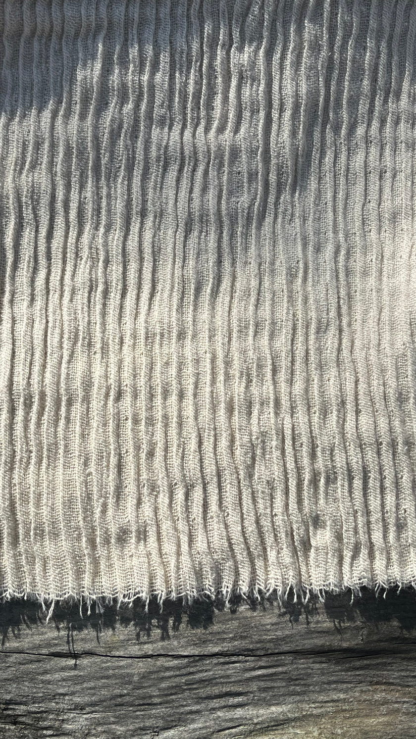 Thick Double-Face Ribbed Organic Cotton Fabric – Undyed Natural.