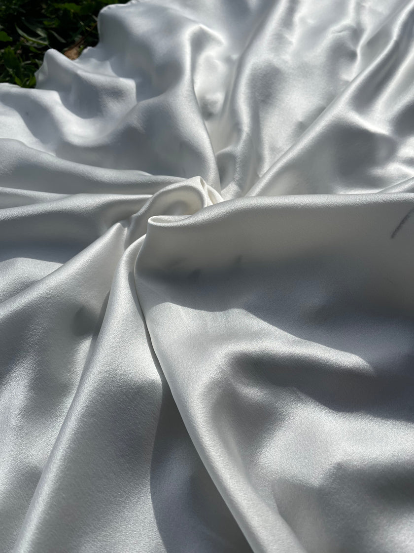 Bridal White Satin Pure Silk, Silk By The Yard.