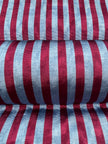 Rembourrage luxueux en soie rayé bleu bordeaux pour tête de lit ottoman, tissus d'intérieur pour textiles de maison : housses d'oreiller, motifs inspirés du kimono, motifs en filigrane.