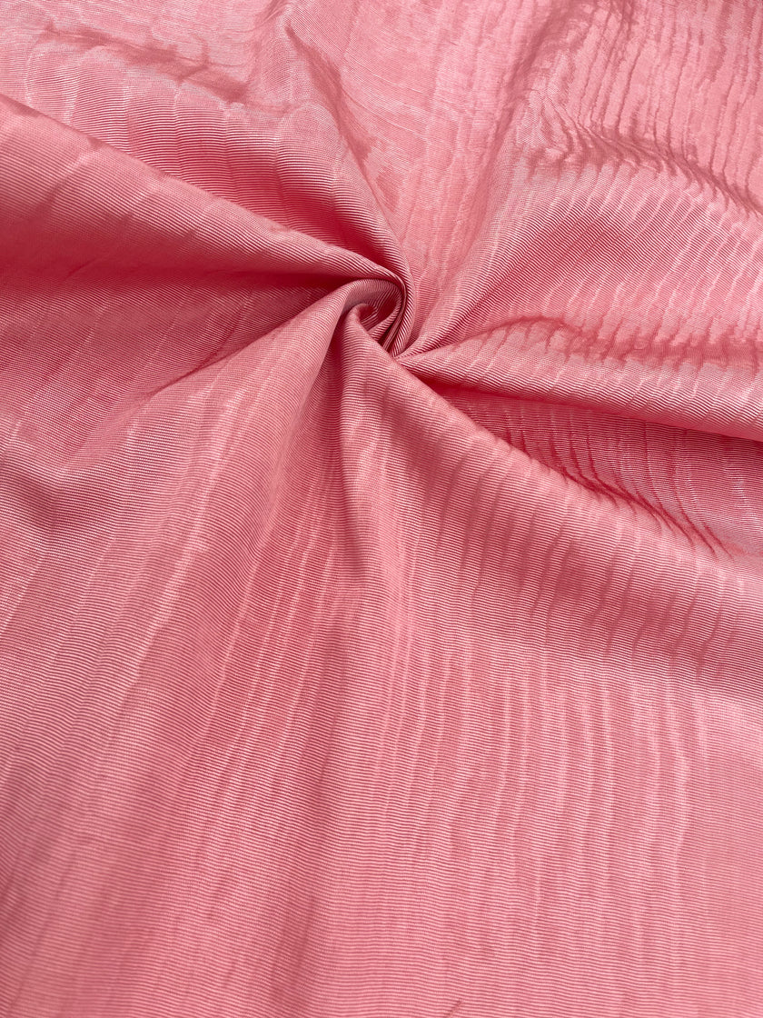 Pastel Pink Silk Moire Fabric, Watermark Pattern.