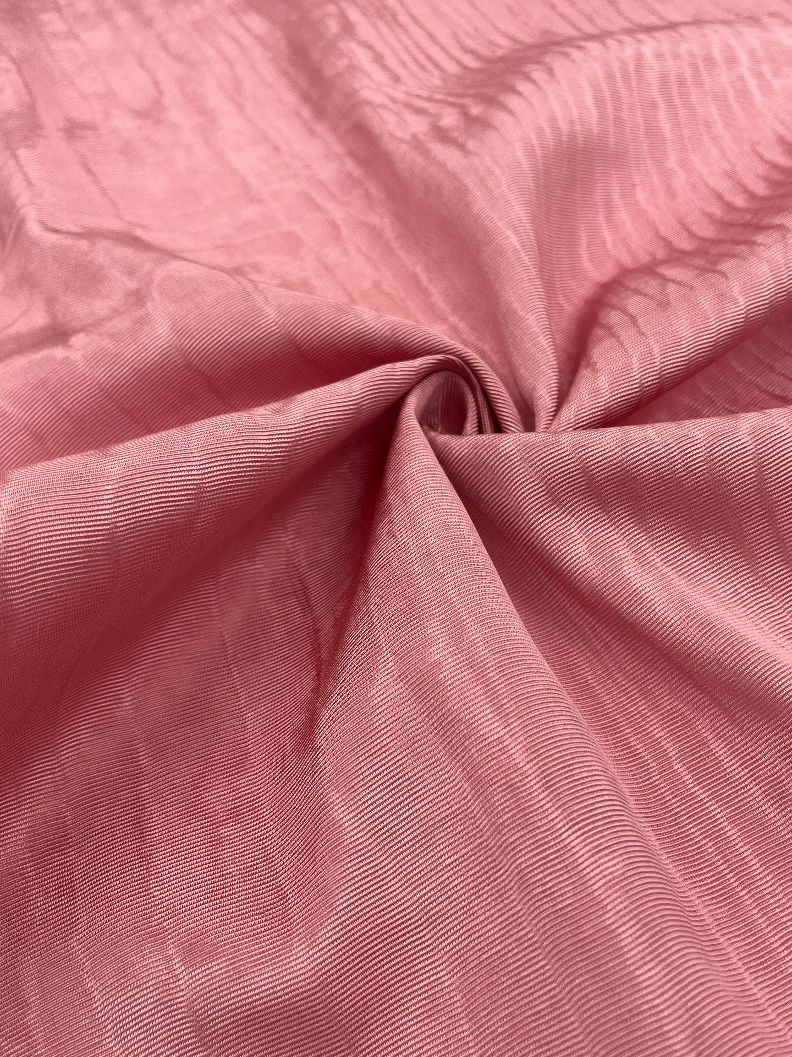 Pastel Pink Silk Moire Fabric, Watermark Pattern.