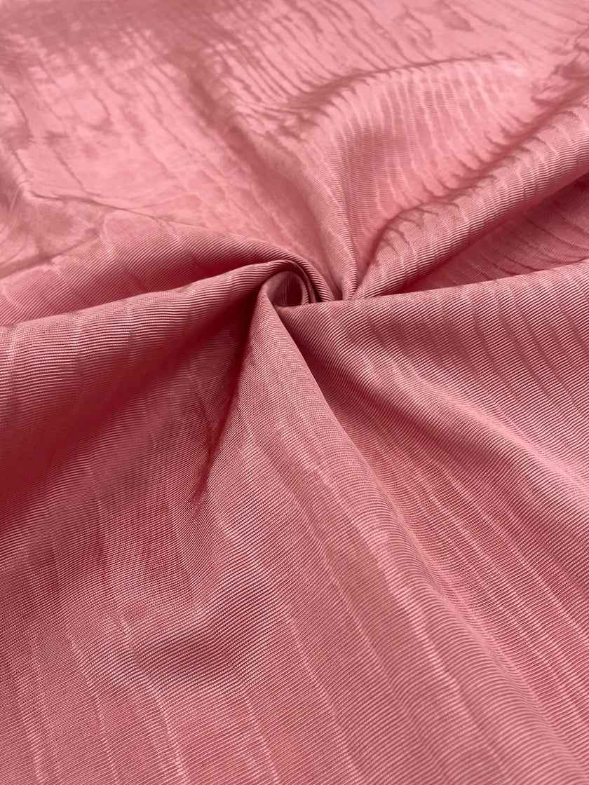 Pastel Pink Silk Moire Fabric, Watermark Pattern.
