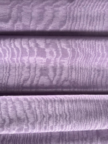 Lilac Pink Silk Moire Fabric, Watermark Pattern Fabric.