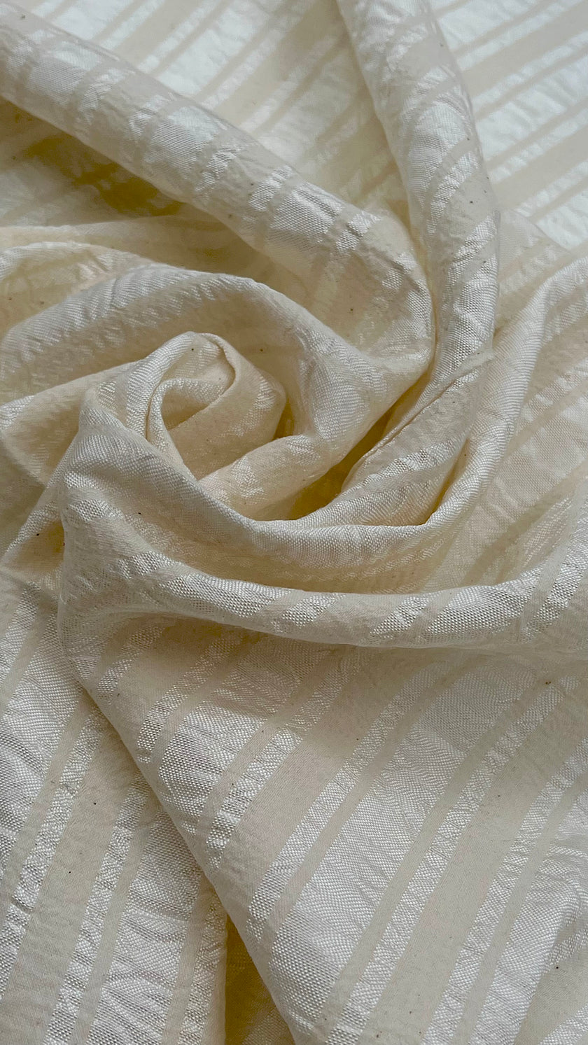 Striped and Textured Silk Linen Fabrics Crinkle