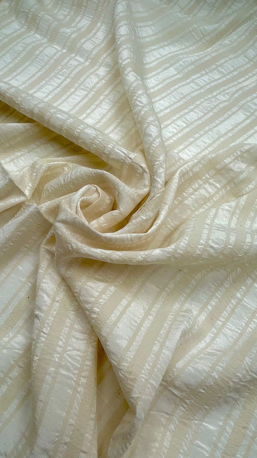 Striped and Textured Silk Linen Fabrics Crinkle