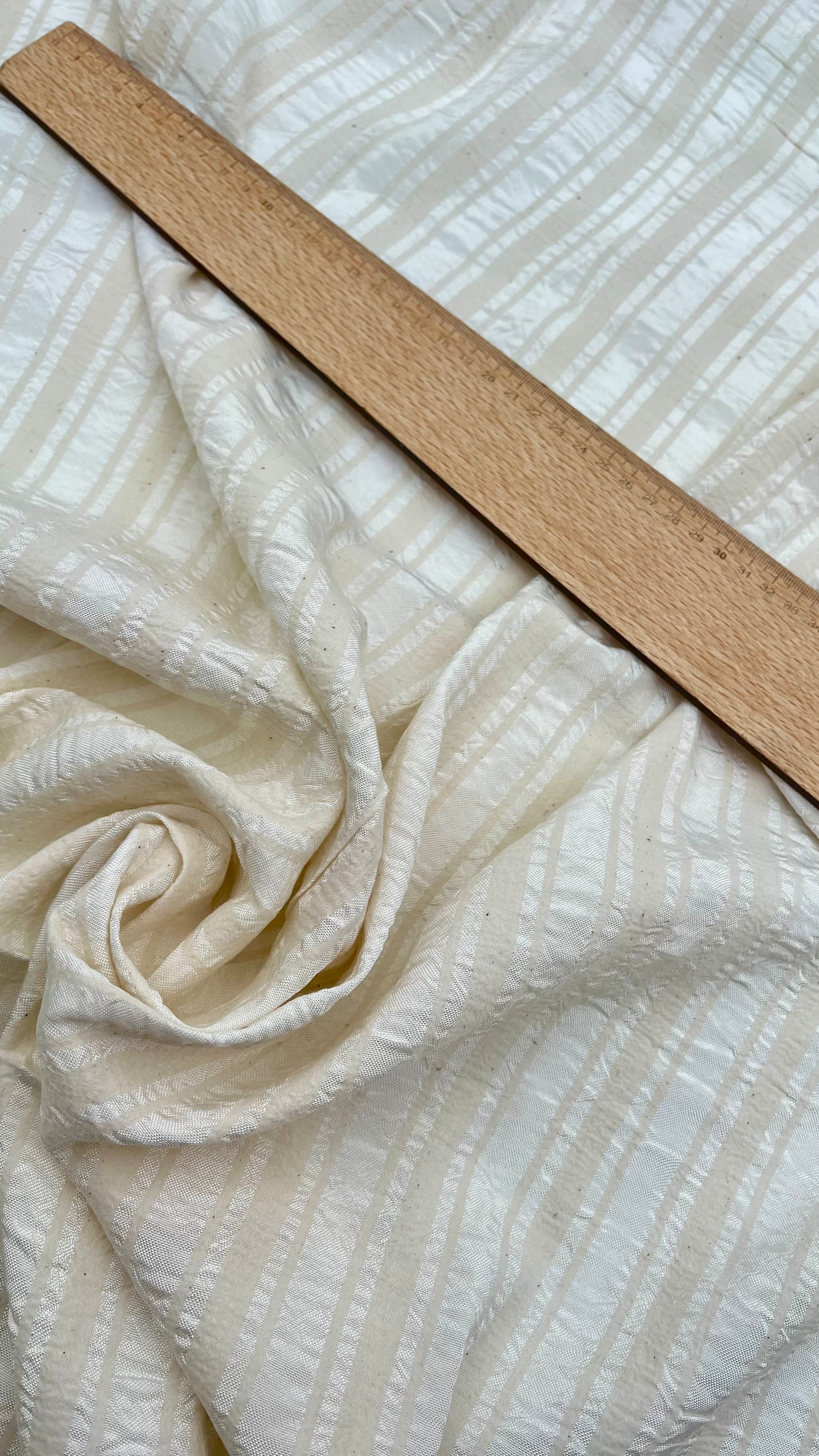 Striped and Textured Silk Linen Fabrics Crinkle