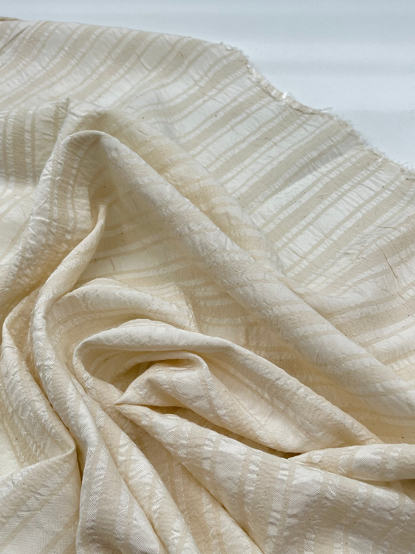 Striped and Textured Silk Linen Fabrics Crinkle