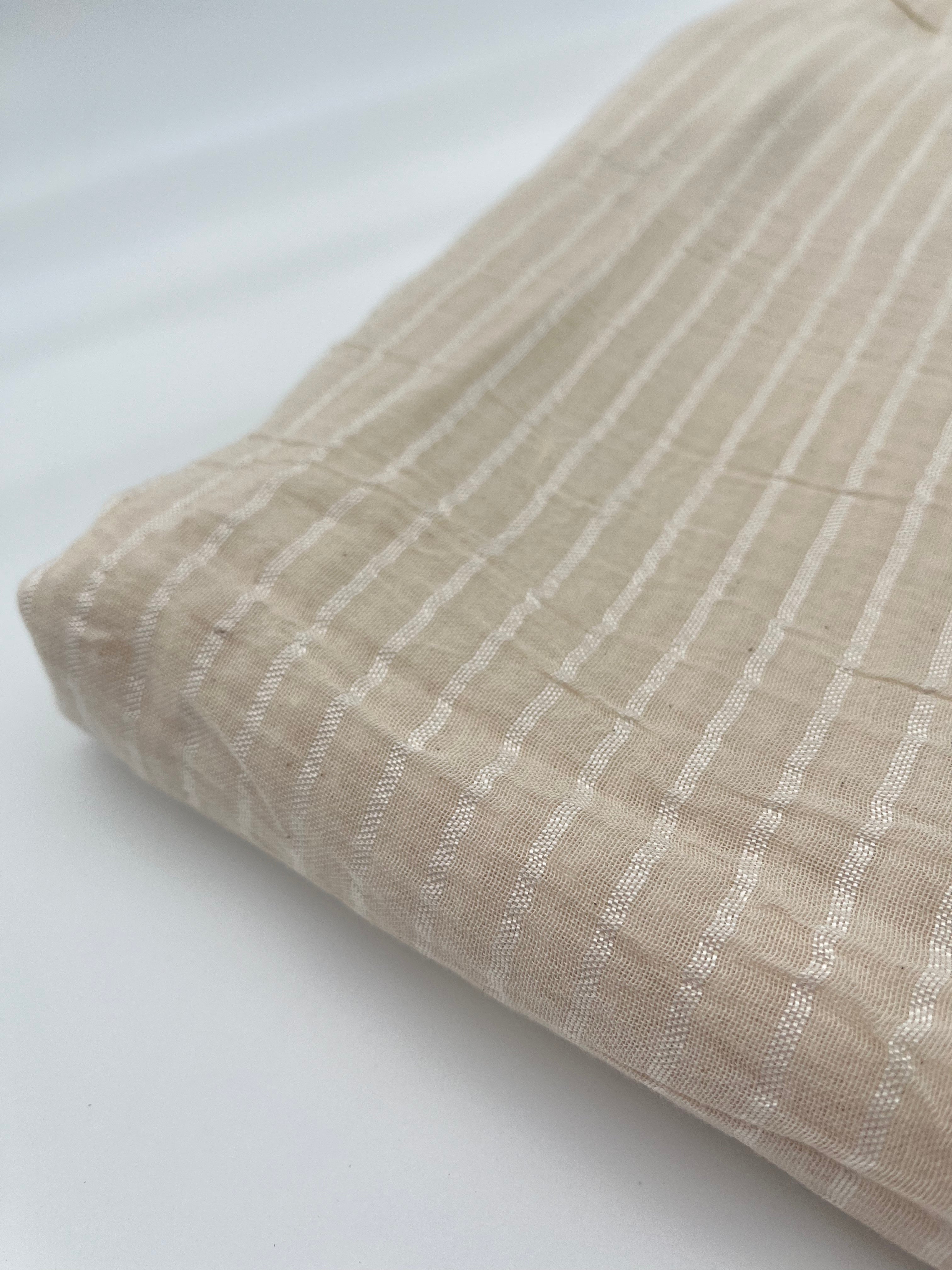 Striped Semi-Sheer Silk Cotton Fabrics.