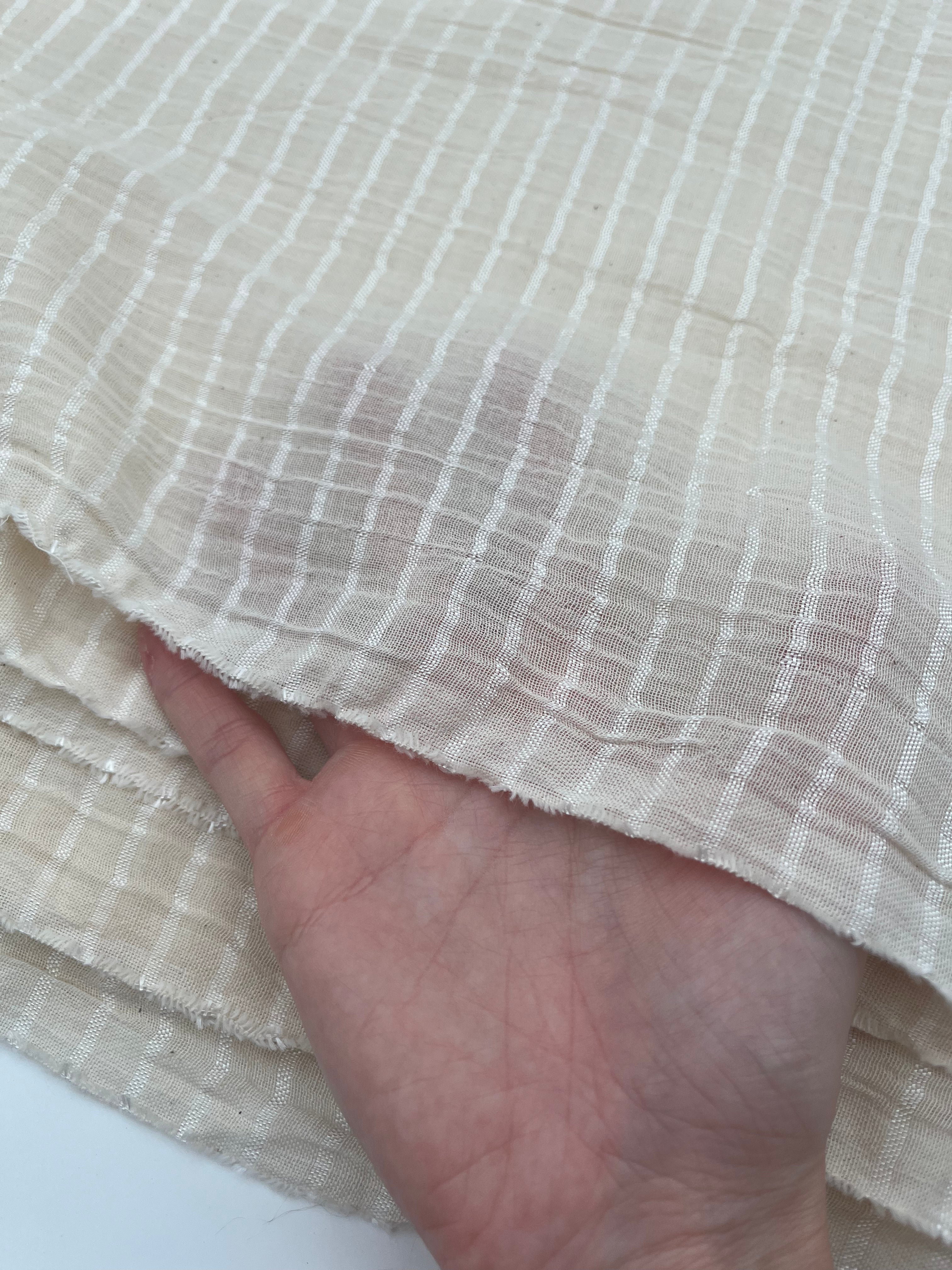 Striped Semi-Sheer Silk Cotton Fabrics.