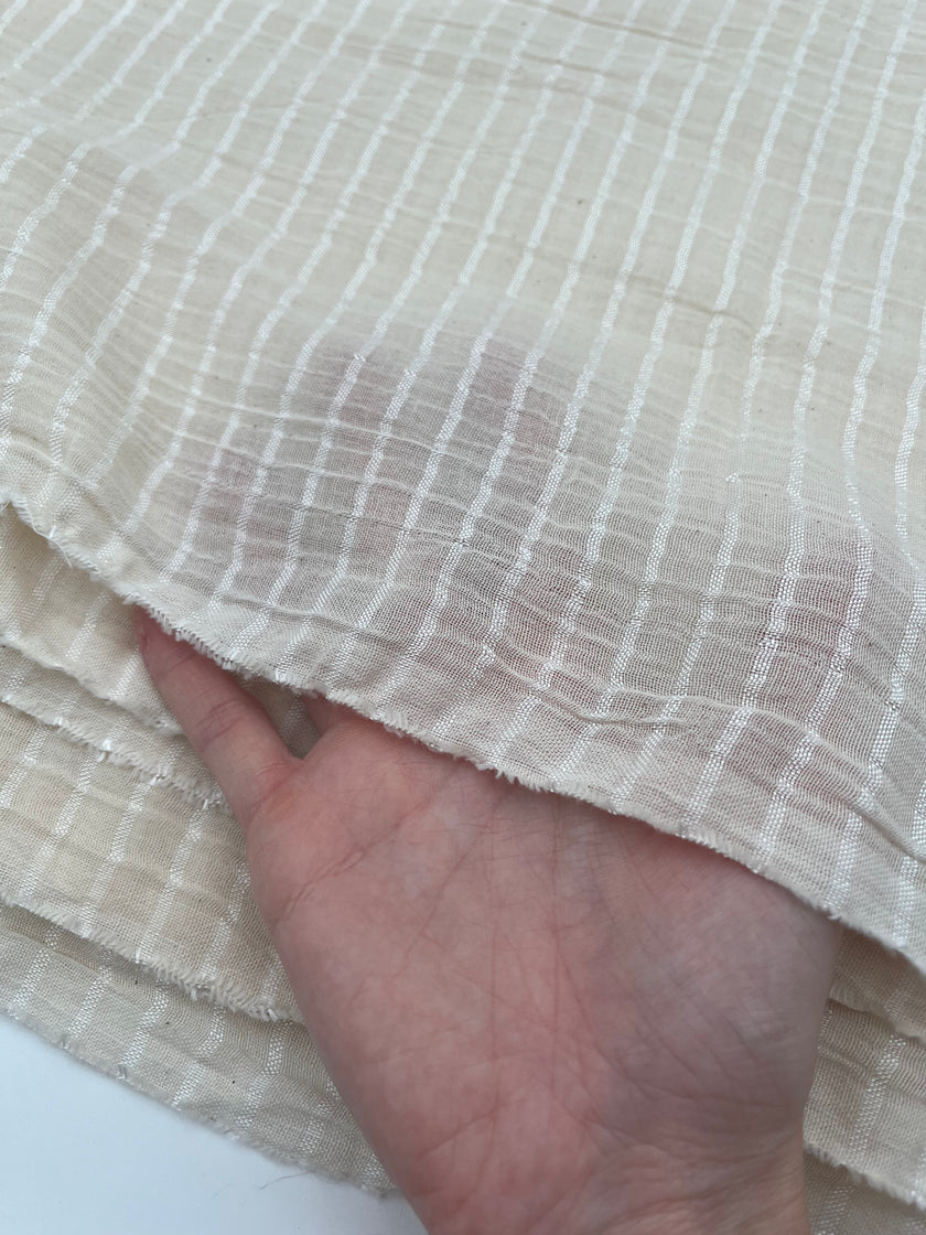 Striped Semi-Sheer Silk Cotton Fabrics.