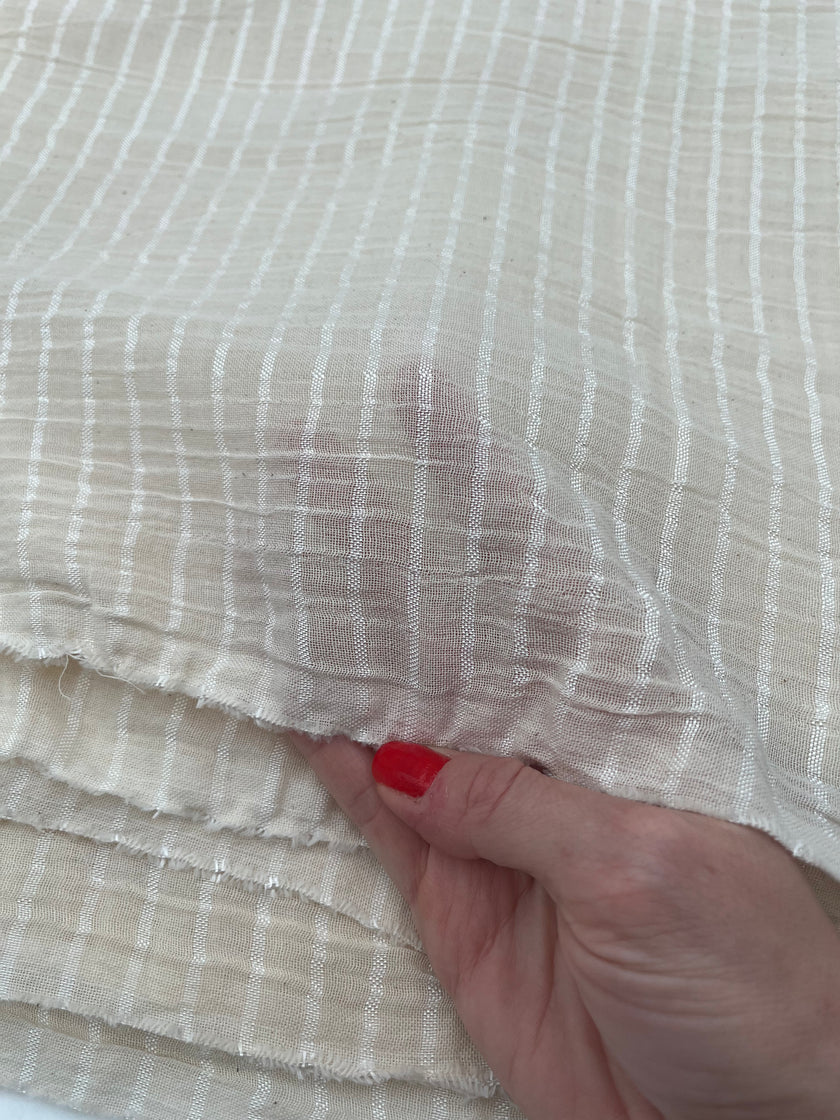 Striped Semi-Sheer Silk Cotton Fabrics.