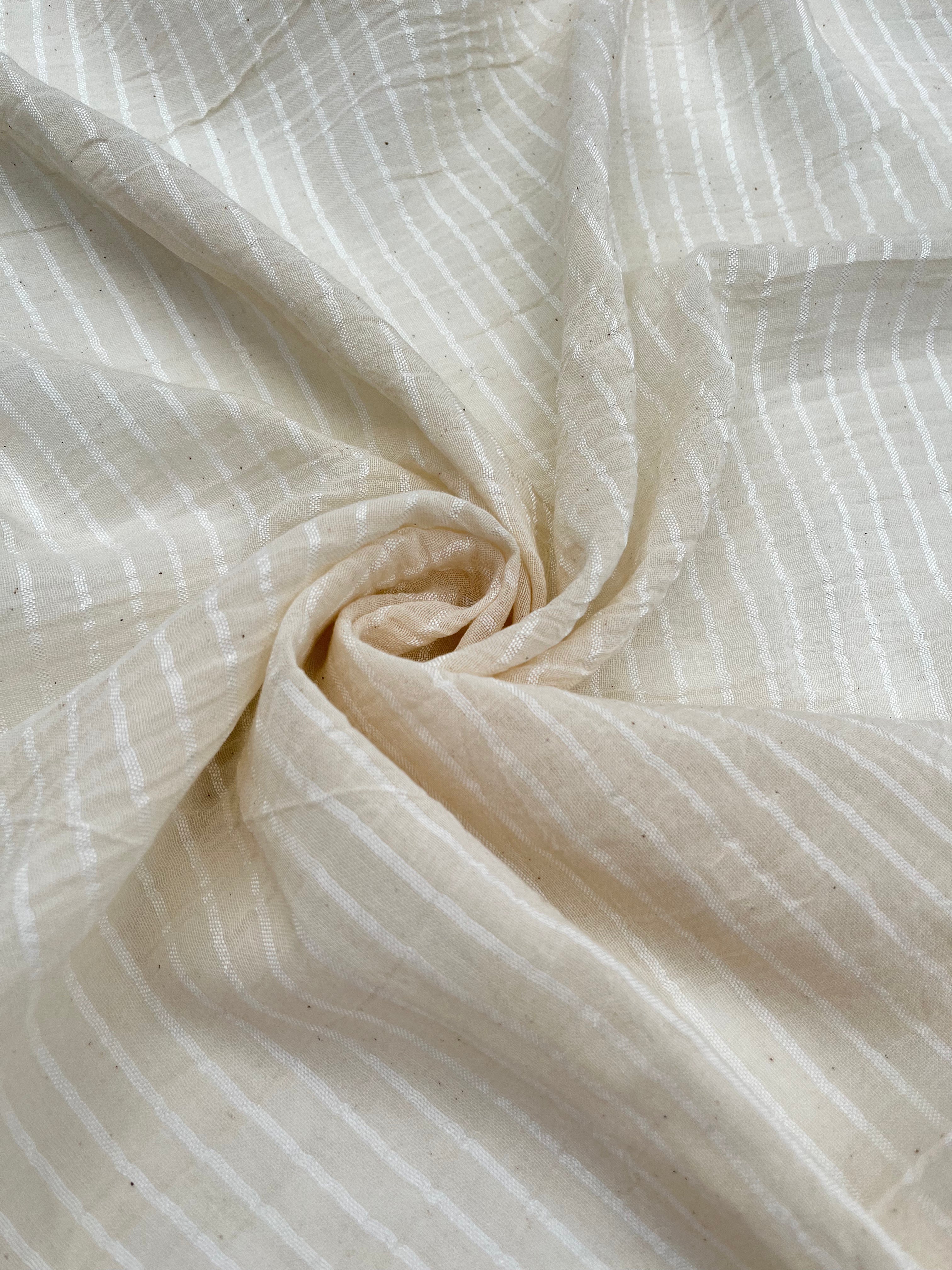 Striped Semi-Sheer Silk Cotton Fabrics.