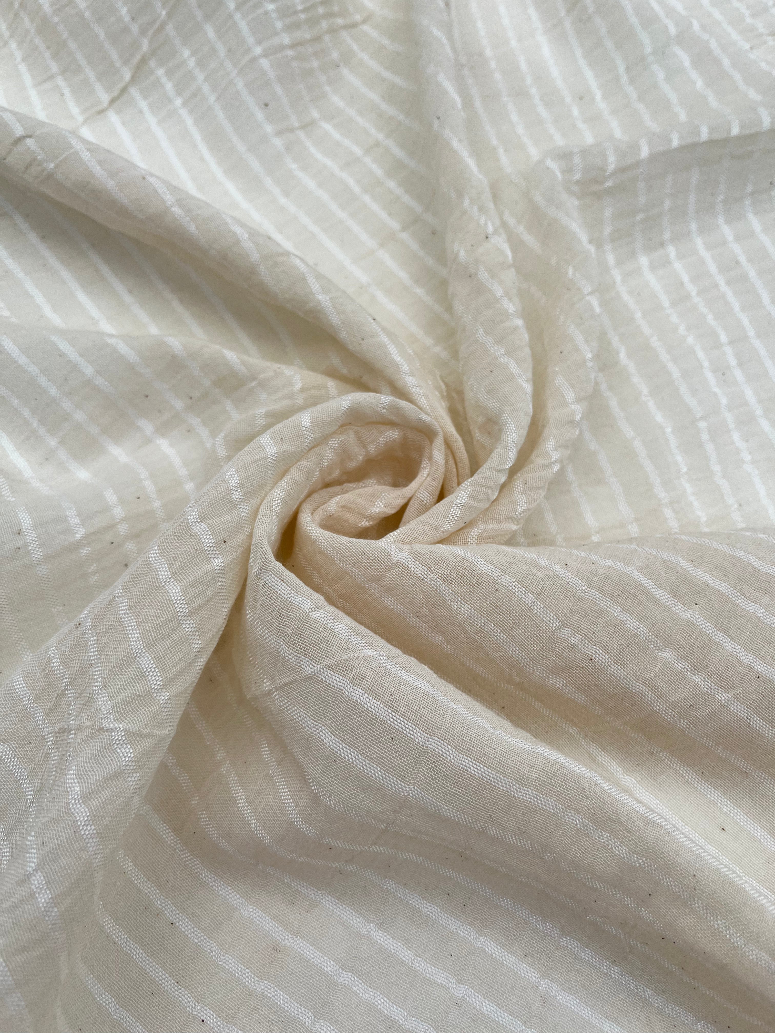 Striped Semi-Sheer Silk Cotton Fabrics.