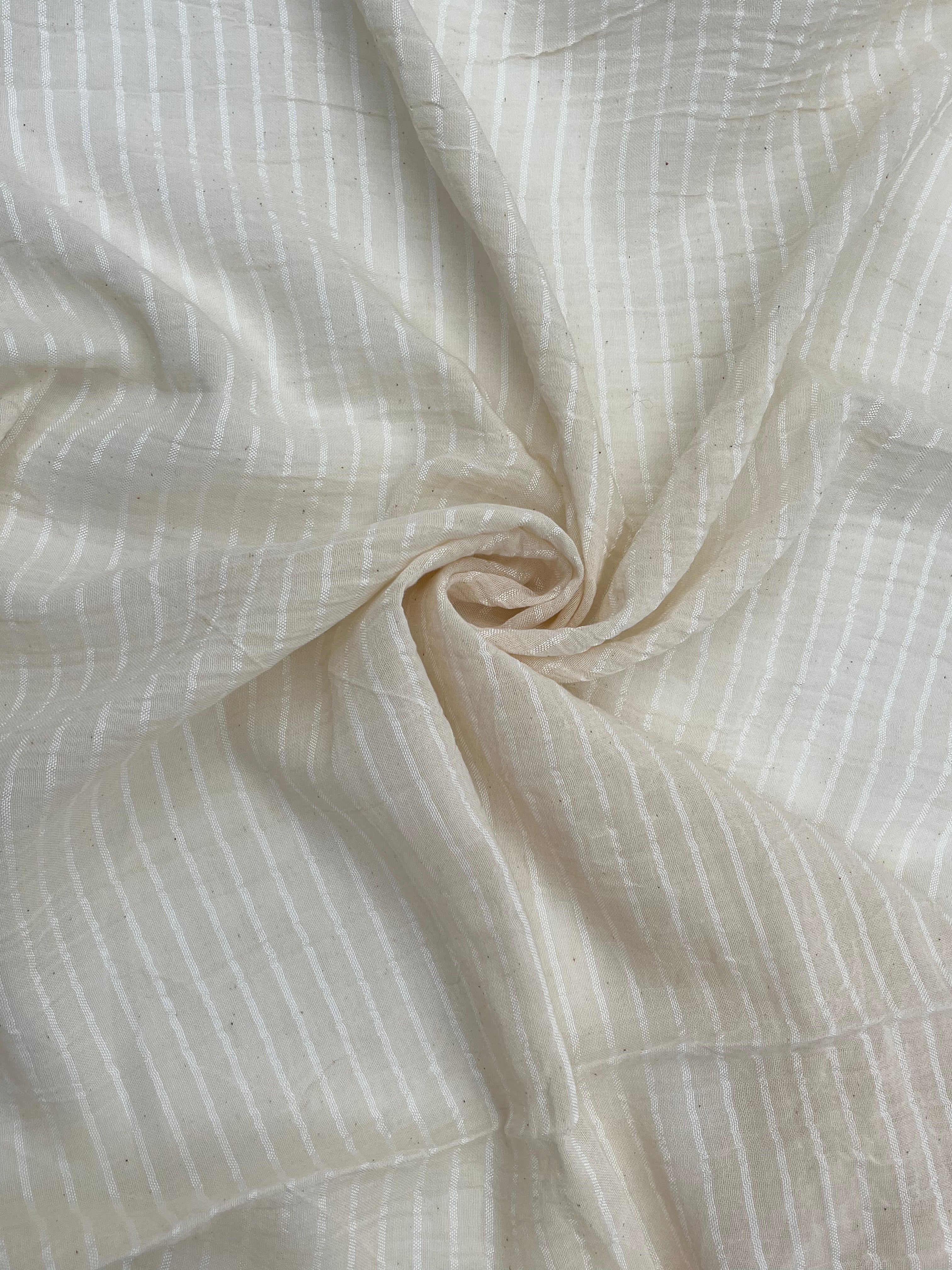 Striped Semi-Sheer Silk Cotton Fabrics.