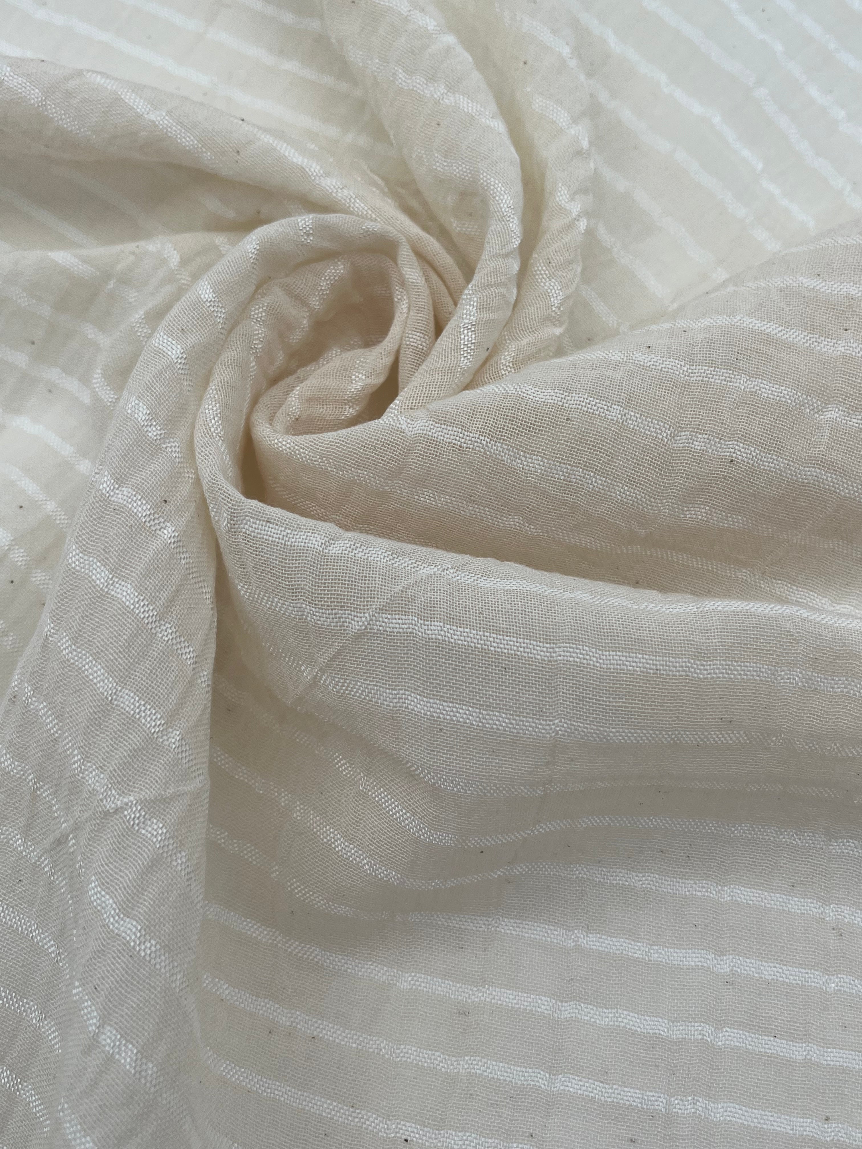 Striped Semi-Sheer Silk Cotton Fabrics.