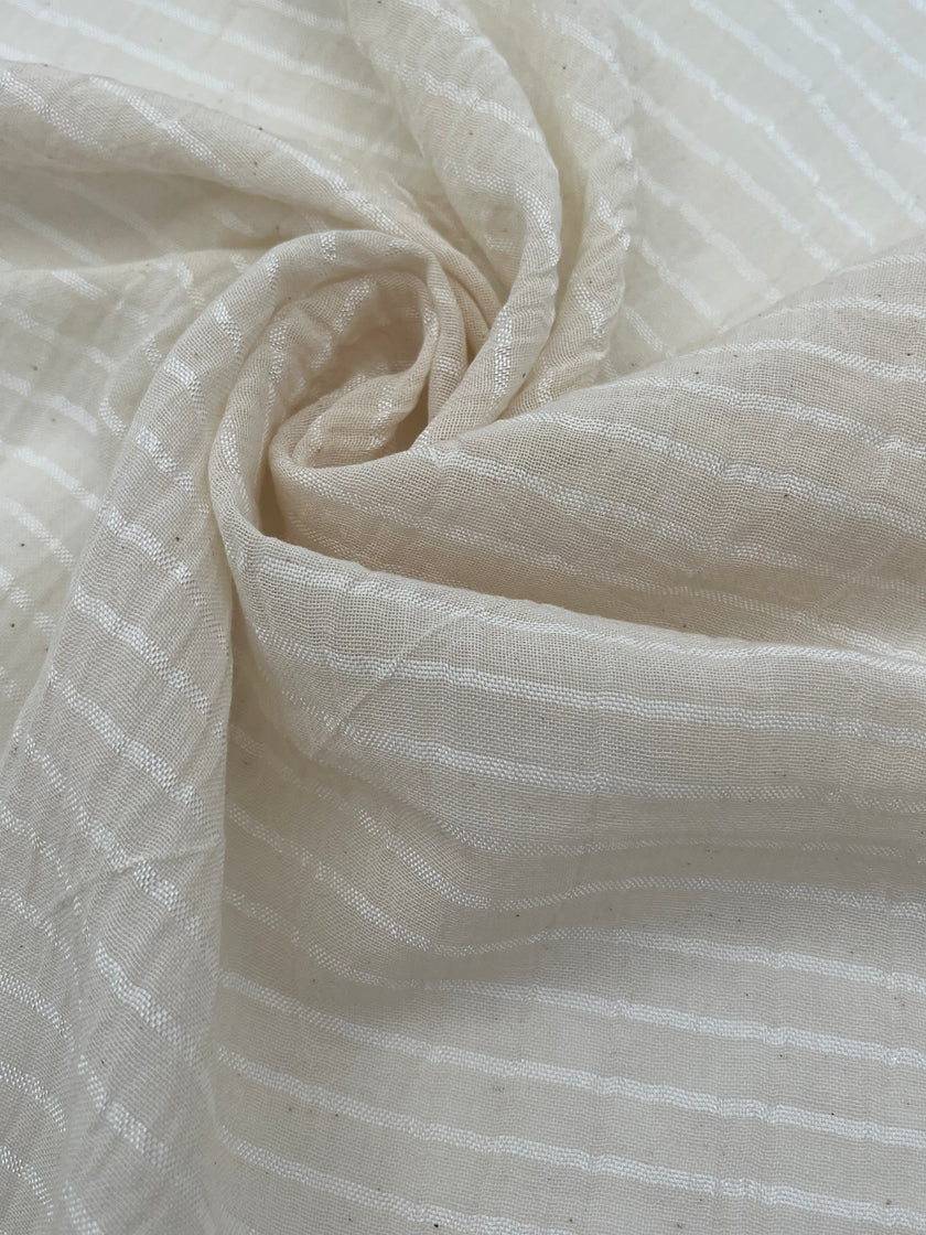 Striped Semi-Sheer Silk Cotton Fabrics.