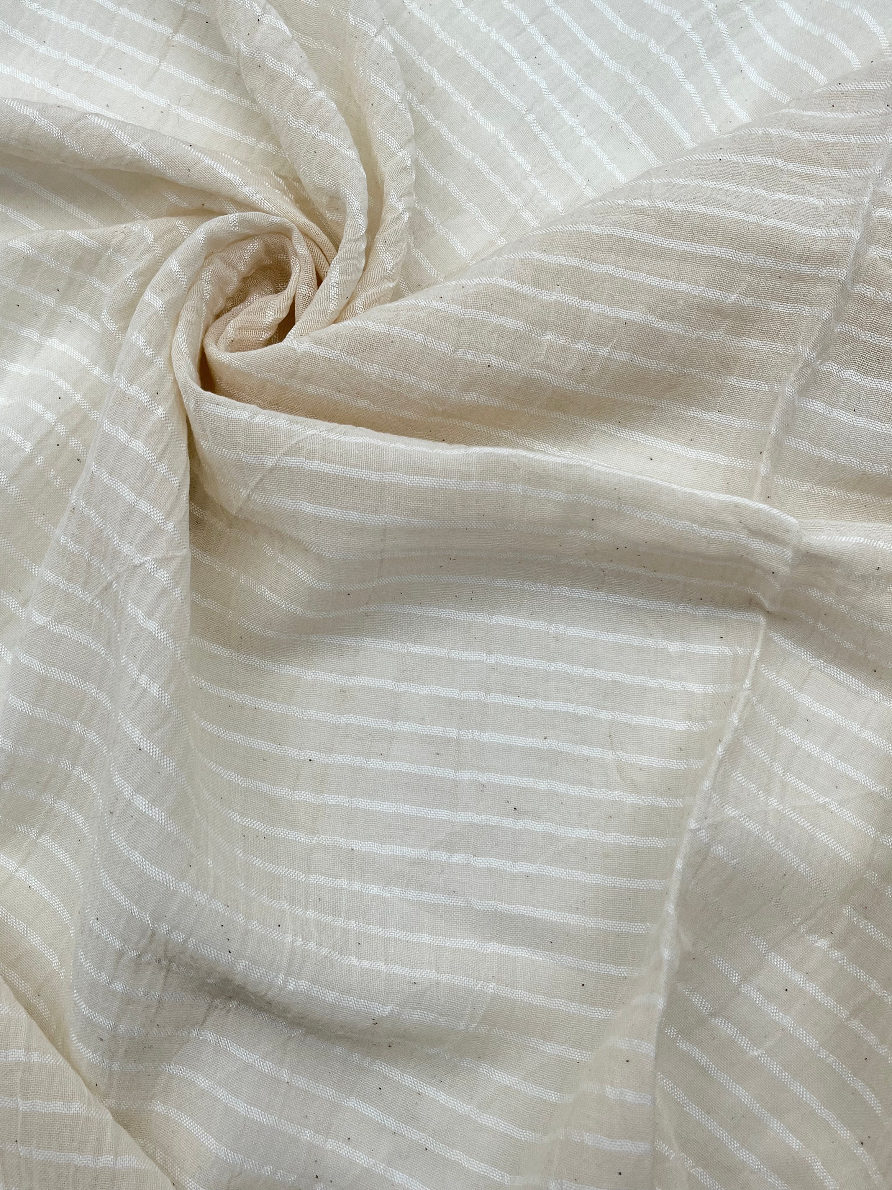 Striped Semi-Sheer Silk Cotton Fabrics.