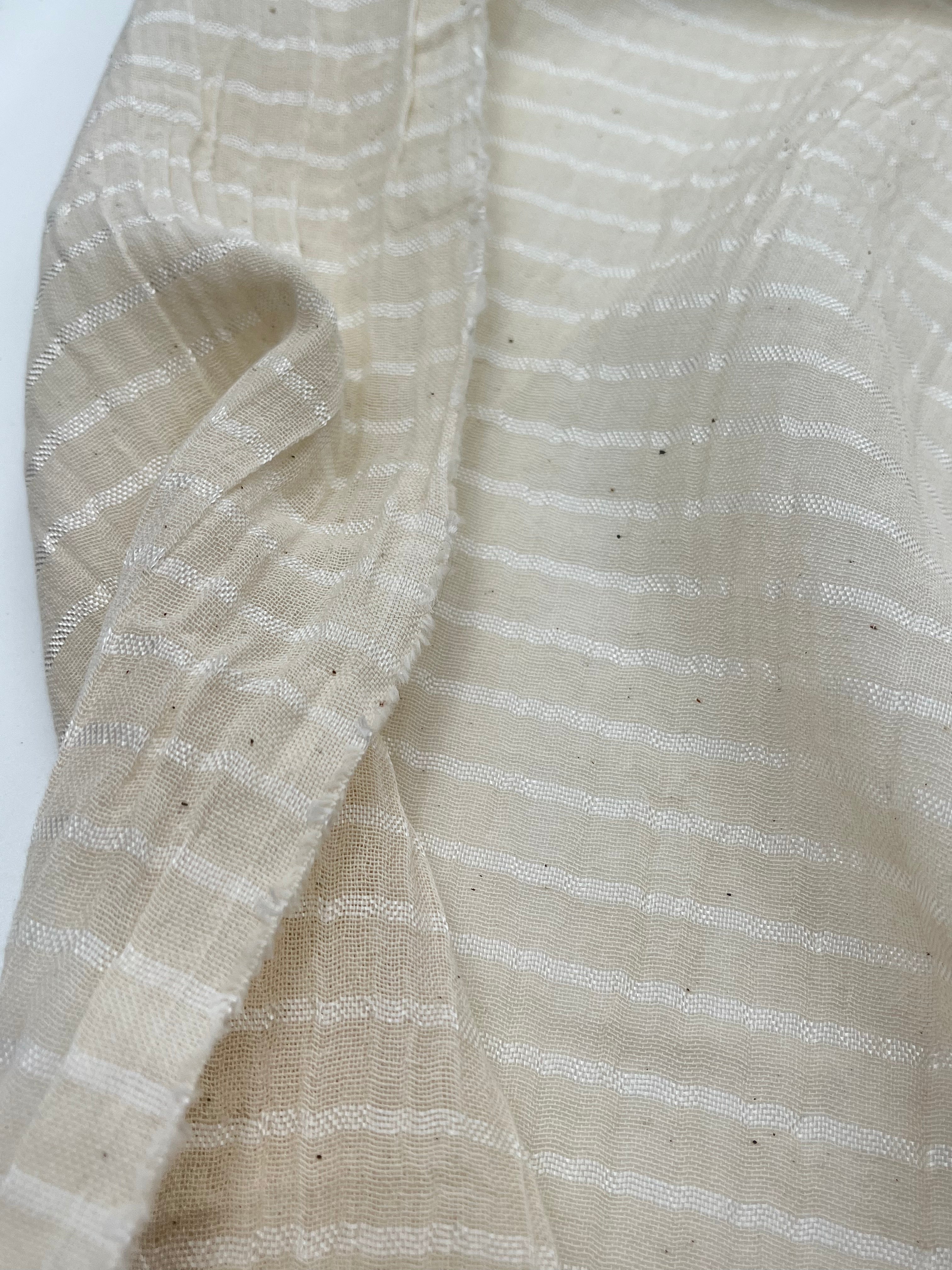 Striped Semi-Sheer Silk Cotton Fabrics.
