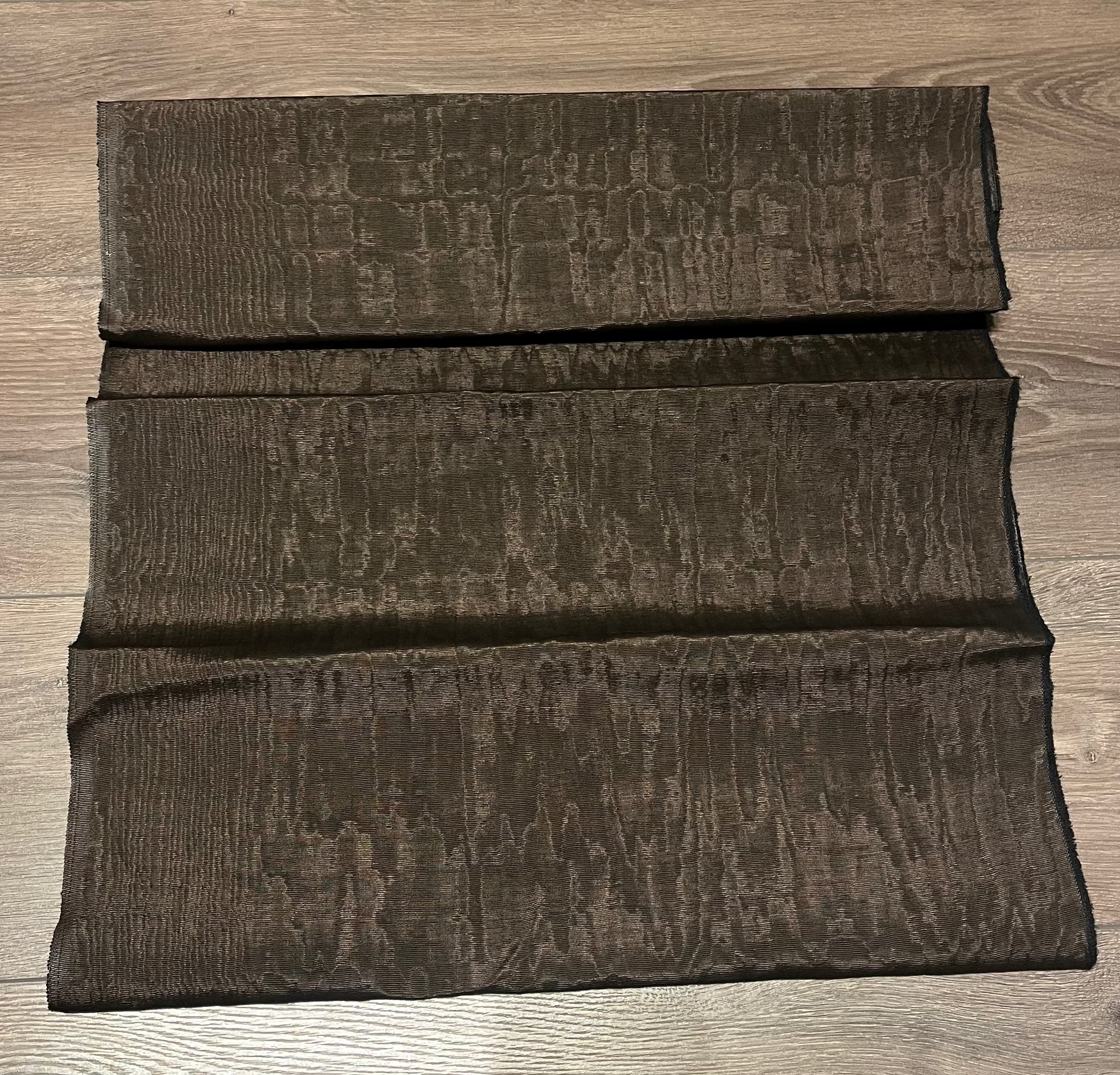Chocolate Brown Silk Moire Home Textile Interior Fabrics, Watermark Patterns.