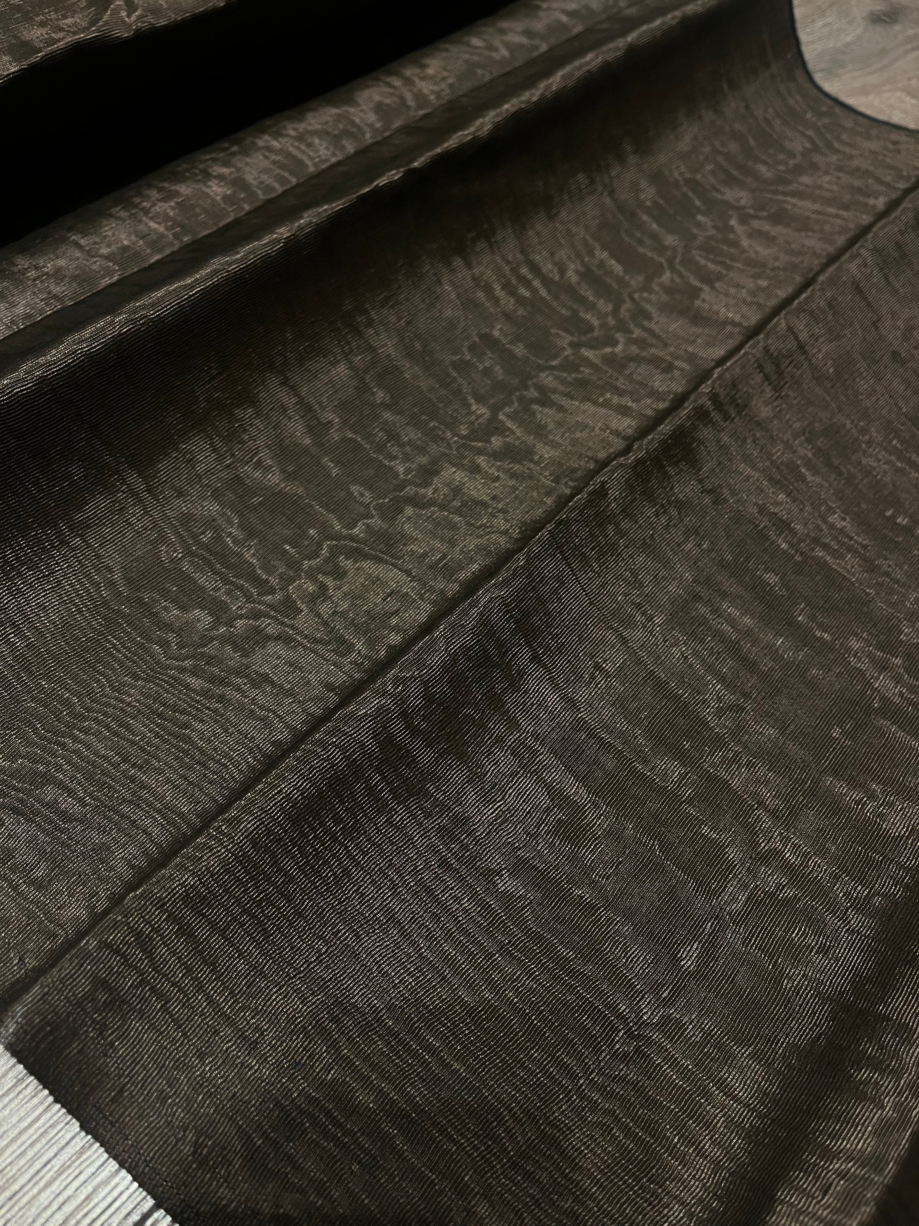 Chocolate Brown Silk Moire Home Textile Interior Fabrics, Watermark Patterns.