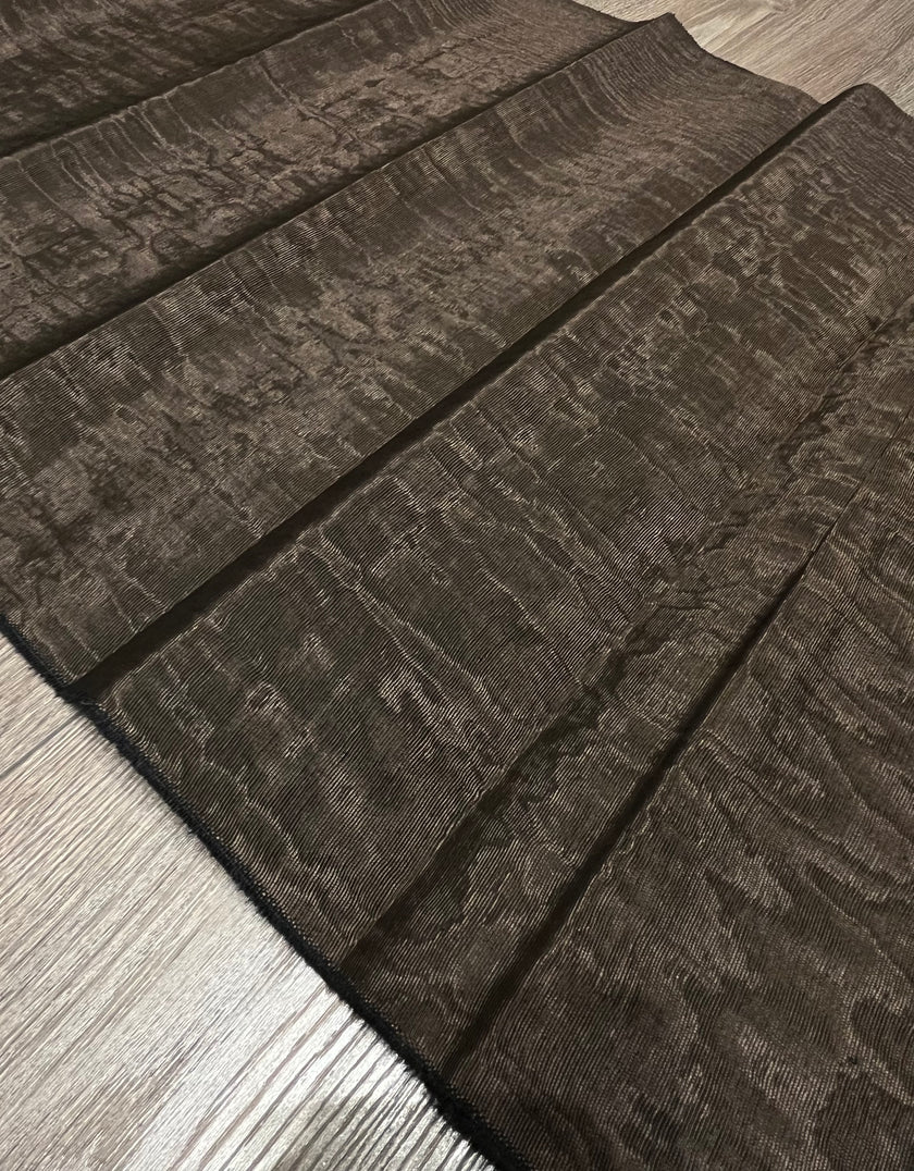 Chocolate Brown Silk Moire Home Textile Interior Fabrics, Watermark Patterns.