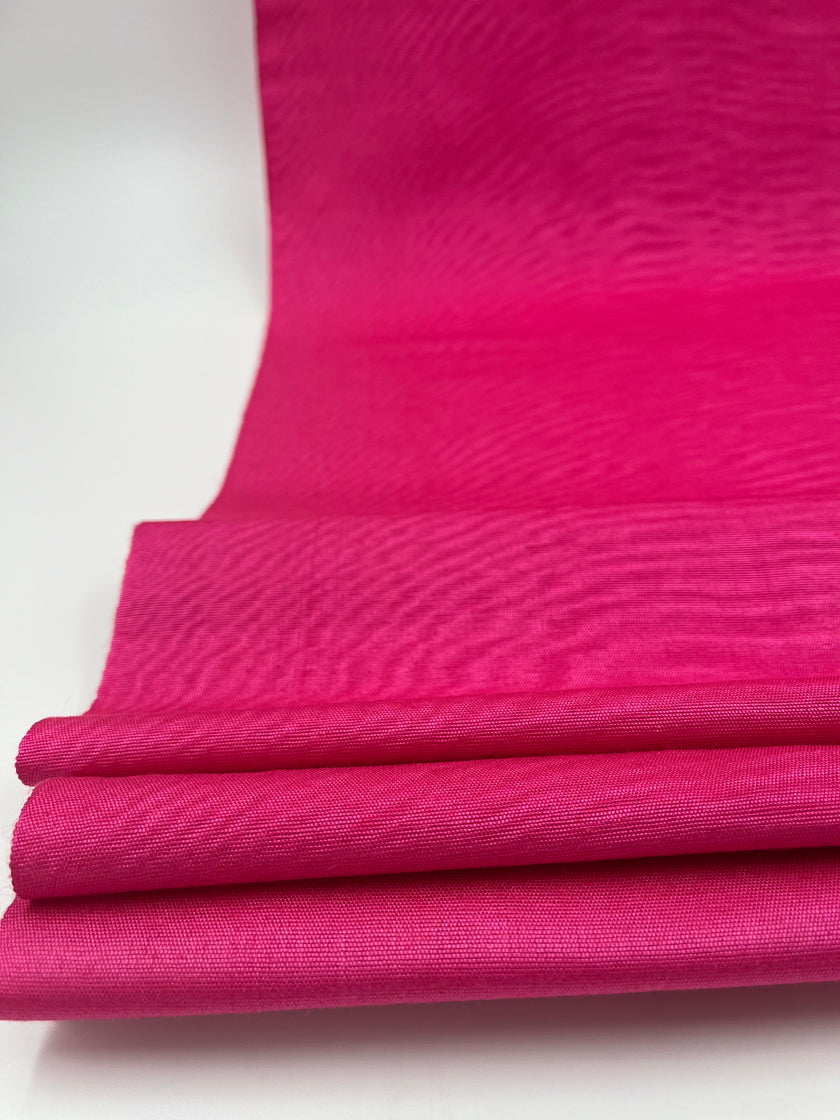 Pink Silk Fabric, Moire Silk Fabric, Silk By The Yard. Watermark Pattern.