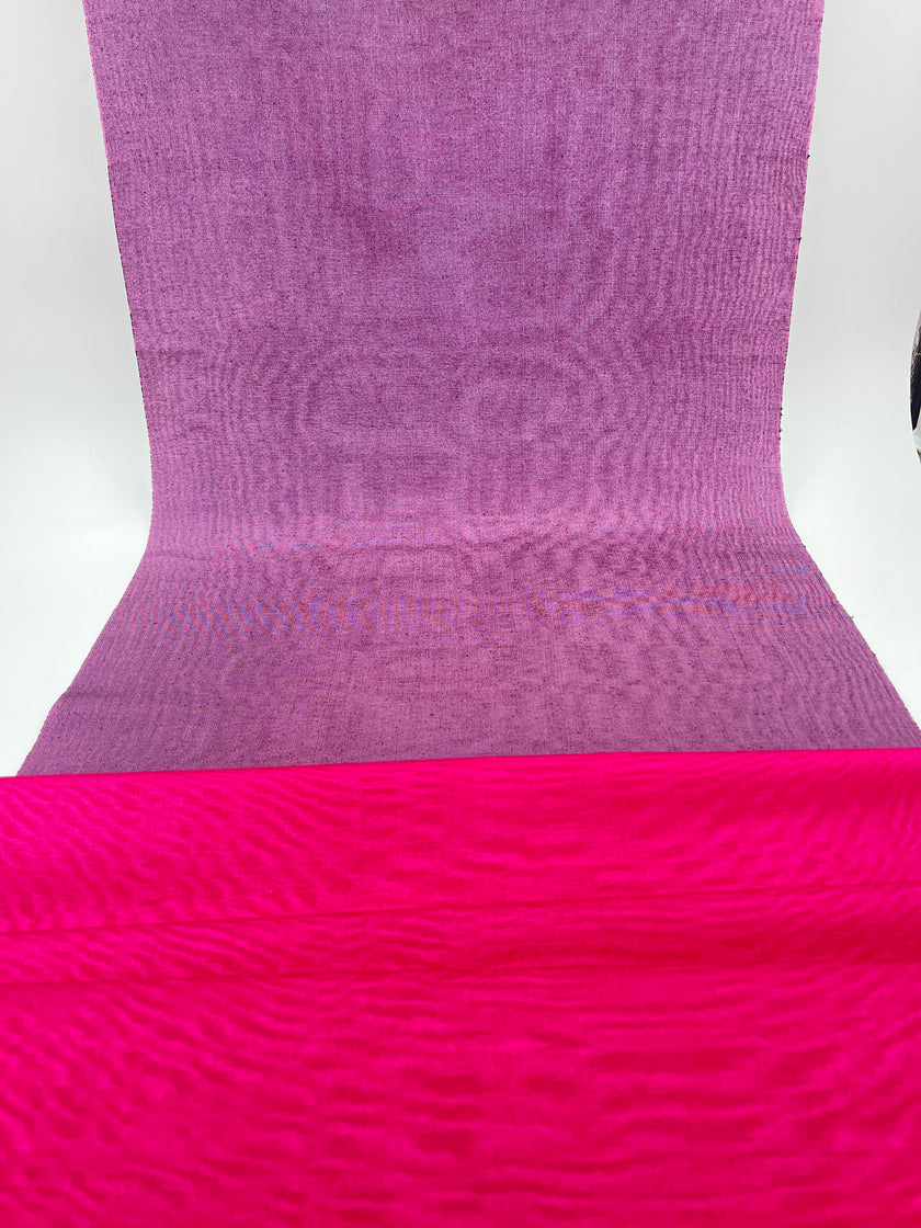 Pink Silk Fabric, Moire Silk Fabric, Silk By The Yard. Watermark Pattern.