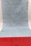 Light Blue Silk Fabric, Moire Silk Fabric, Silk By The Yard. Watermark Pattern.